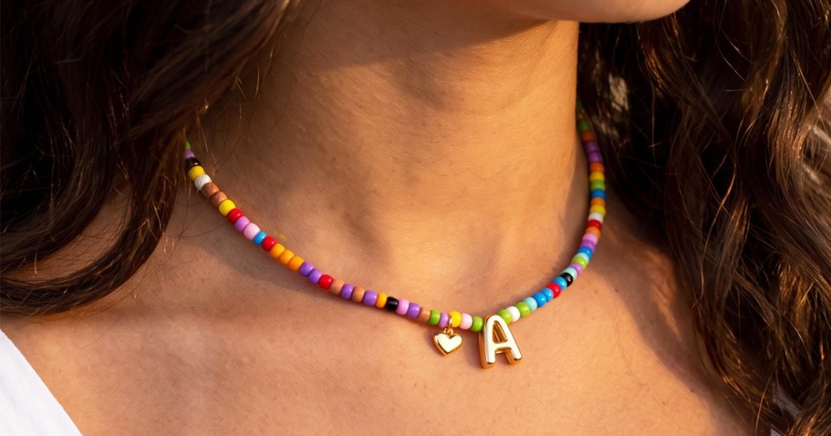 Beaded Initial Necklace Only $3.74 on Amazon (Reg. $15)