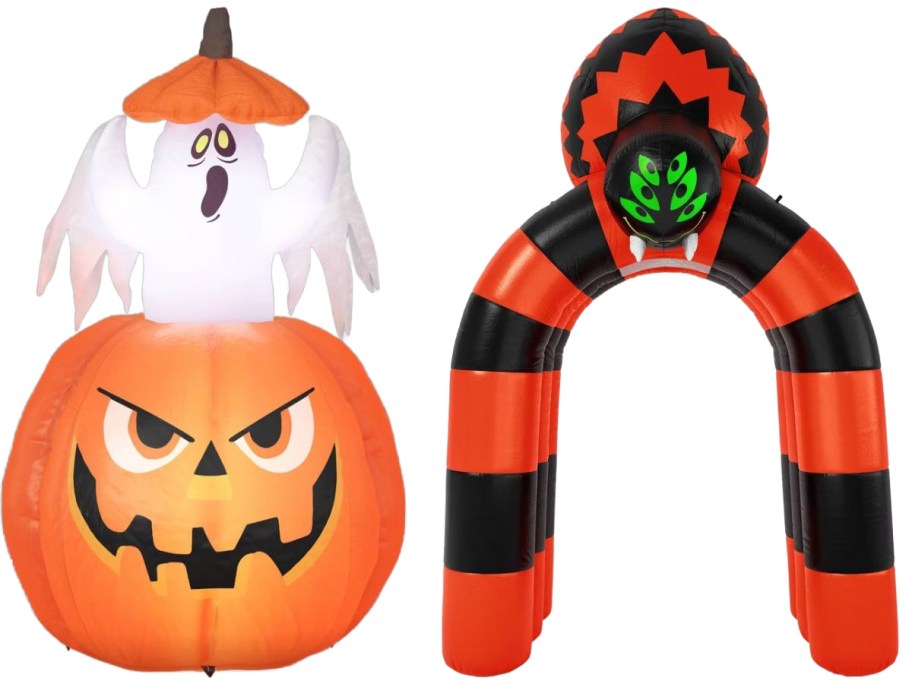 Stock images of two Hyde & Eek Boutique Halloween Inflatables