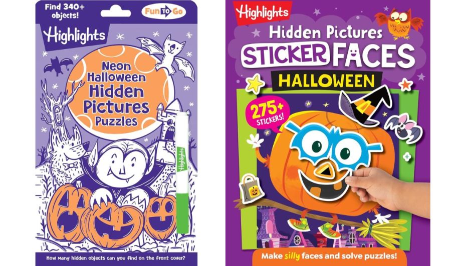 Halloween hidden pictures books in faces and designs