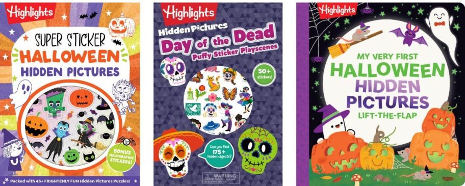 Halloween hidden pictures books in different patterns 