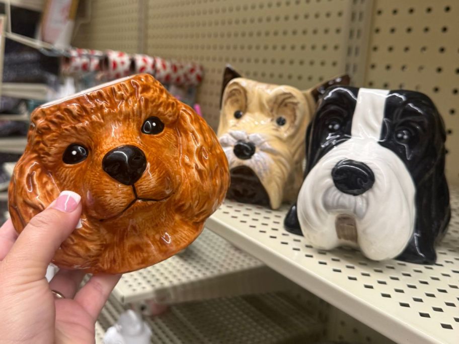 Figural Dog Head Flower Pots at Hobby Lobby