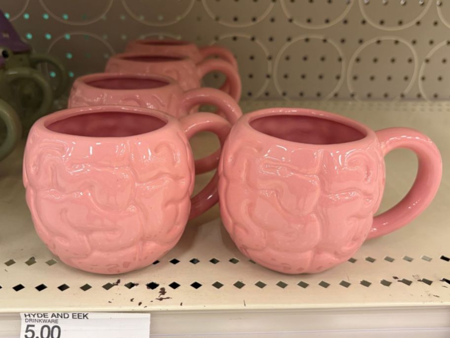 Hyde & EEK! Boutique Earthenware Brain Figural Mugs on shelf in store