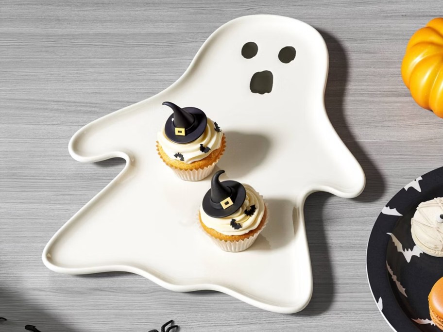 Hyde & EEK! Halloween Ghost Char-Boo-Tier Stoneware Serving Platter