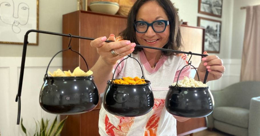 Serve Up Spooky Snacks in 3 Hanging Cauldrons – Just $20 at Target!