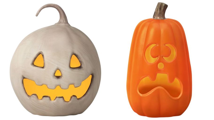 Pumpkins Indoor Lanterns in grey and orange