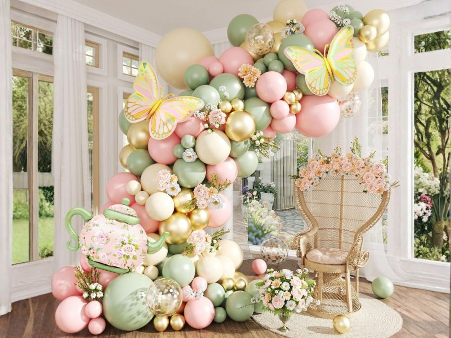 JOYFLOAT Balloon Garland Arch Kit on display