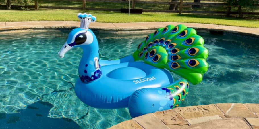 Lowest Price! Giant Peacock Pool Float Drops to $33.99 on Amazon
