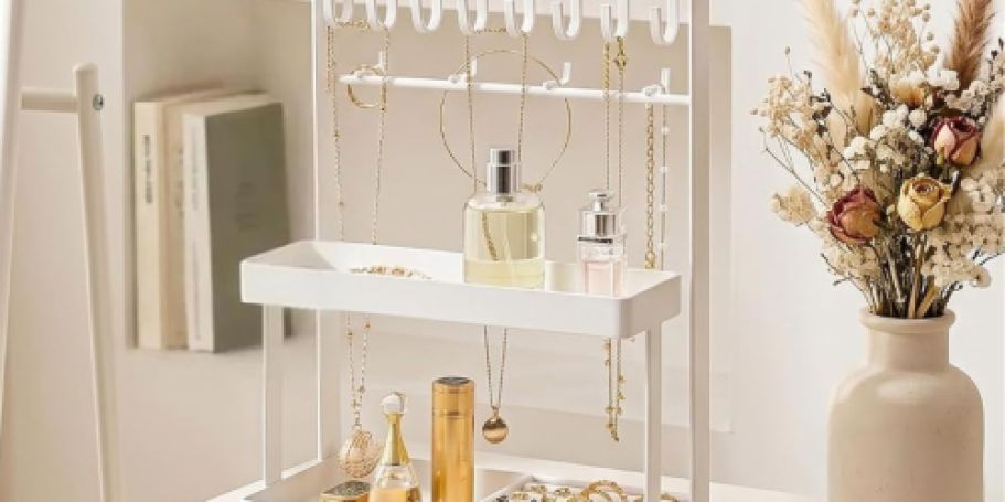 4-Tier Jewelry Organizer Stand w/ 12 Hooks Just $12.99 on Amazon (Reg. $26)