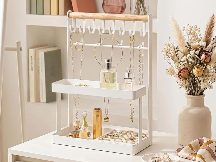 4-Tier Jewelry Organizer Stand w/ 12 Hooks Just $12.99 on Amazon (Reg. $26)