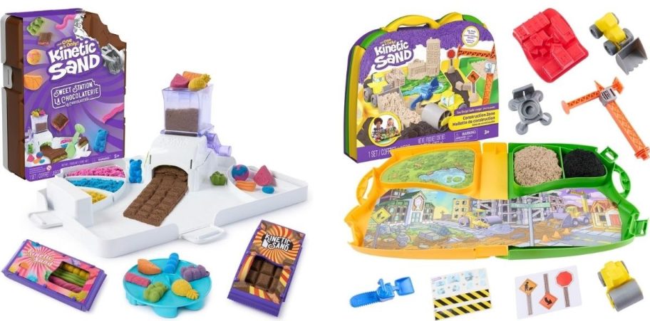 Kinetic sand treats and construction zone