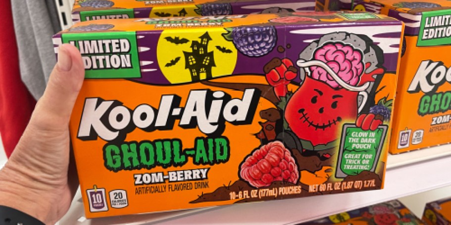 Kool-Aid Ghoul-Aid 10-Pack Just $2 Shipped on Amazon (Glow-in-the-Dark Pouches!)