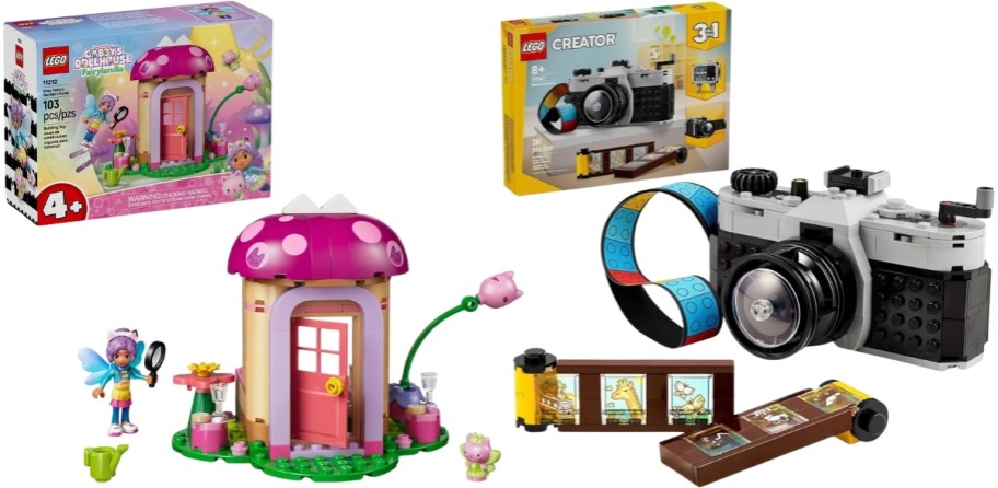Gabby dollhouse and camera LEGO sets