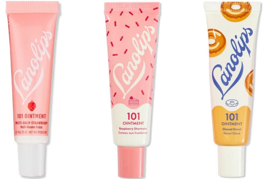 Stock images of 3 tubes of Lanolips 101 Ointment Lip Balm