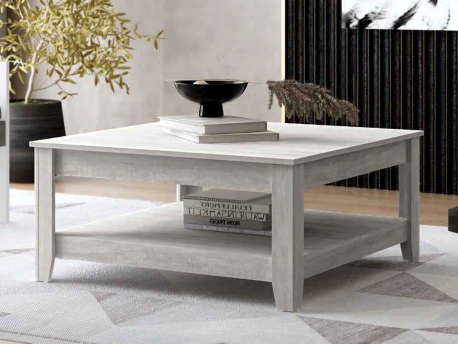 white washed finish coffee table
