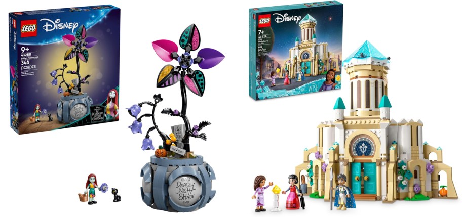 lego disney flower pot and castle sets