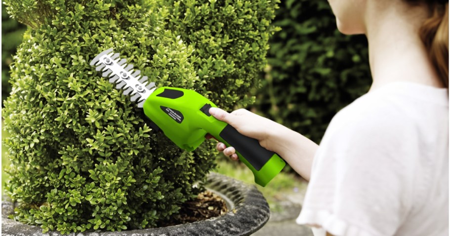 Rechargeable Cordless Mini Hedge Trimmer Only $17.99 on Amazon