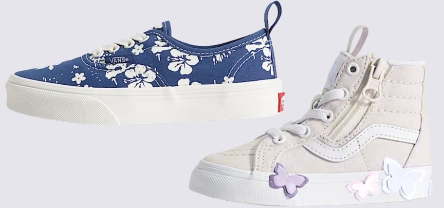 kids floral print sneaker and toddler hitop