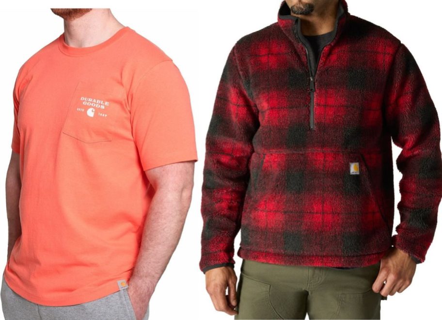 Stock images of men wearing Carhartt tee and jacket