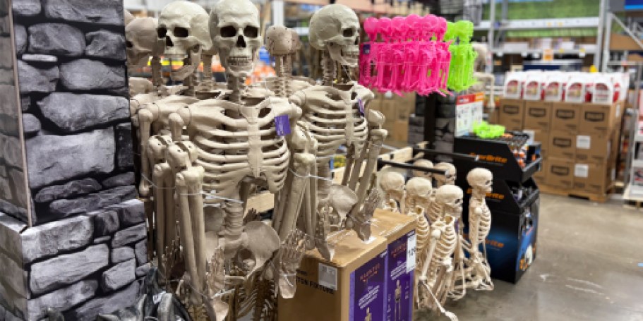 Lowe’s Just Dropped Creepy Posable Skeletons w/ Light-Up Eyes