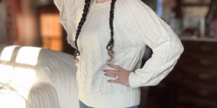 Women’s Cable Knit Sweater Only $12.49 on Amazon (Reg. $37)