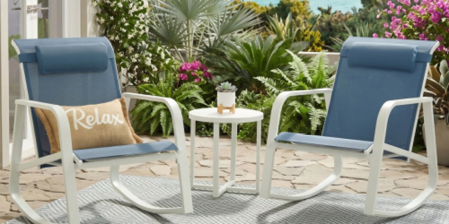 Up to 55% Off Mainstays Patio Sets | 3-Piece Rocker Set Just $97 Shipped