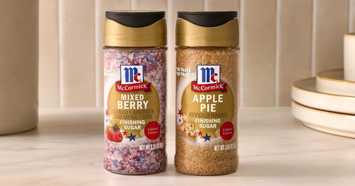 McCormick Mixed Berry & Apple Pie Finishing Sugars Available on Amazon