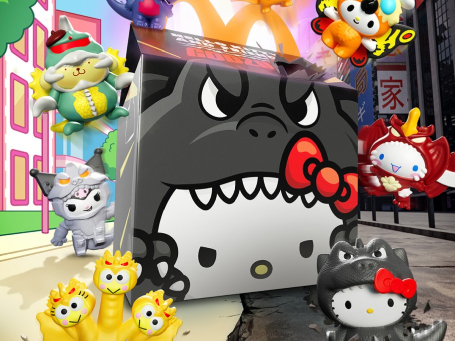 McDonald’s Hello Kitty x Godzilla Happy Meal Is Almost Here — Collect All 8 Toys!