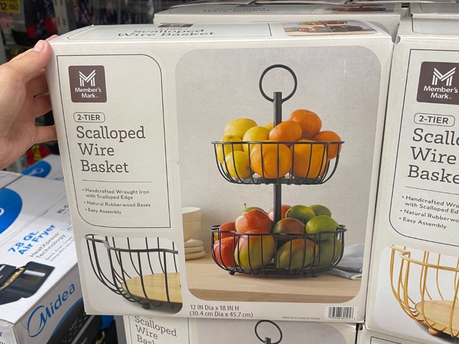 Member's Mark 2-Tier Scalloped Wire Basket in store