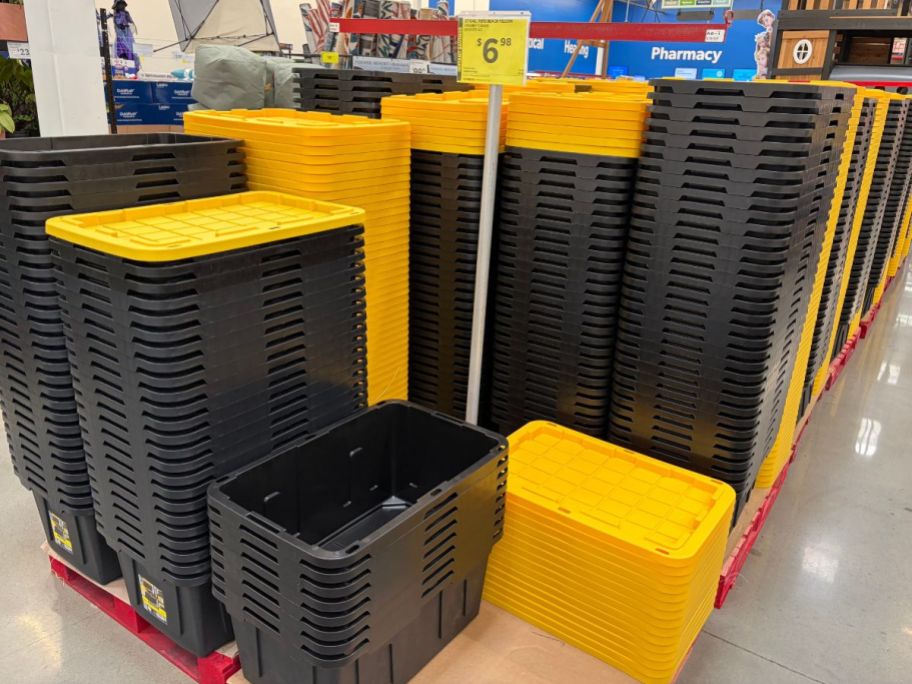 Member's Mark 27-Gallon Heavy-Duty Storage Totes in store