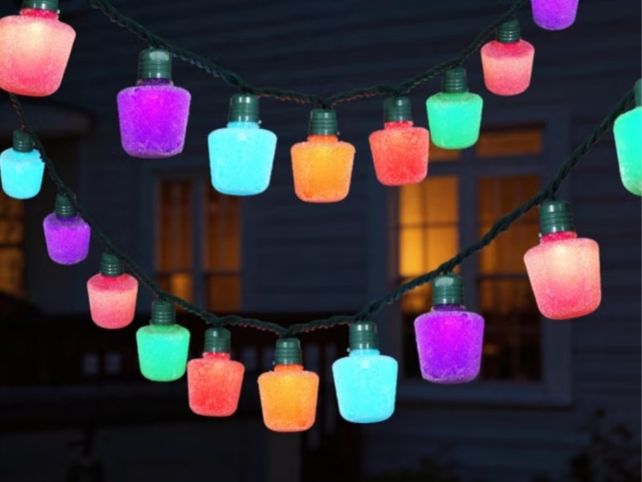 lit outdoor gumdrop lights