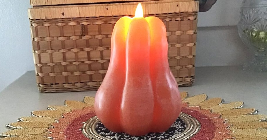 Flickering Pumpkin LED Candles from $15.99 on Amazon
