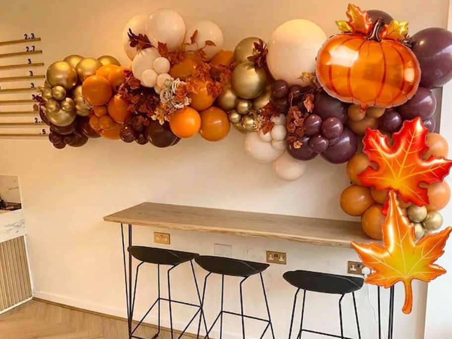 NUTTYBASH Fall Balloon Arch Kit on display