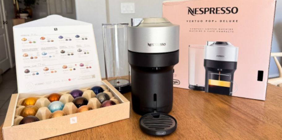 Nespresso Vertuo Pop+ Deluxe Coffee Maker w/ 62 Free Pods from $79.95 Shipped