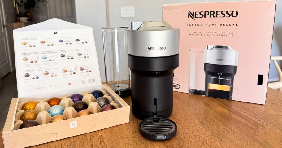 Nespresso Vertuo Pop+ Deluxe Coffee Maker w/ 62 Free Pods from $79.95 Shipped