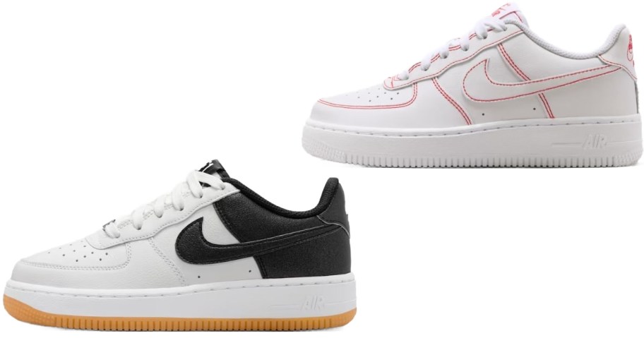 Stock images of two Nike Kids Air Force 1 Shoes
