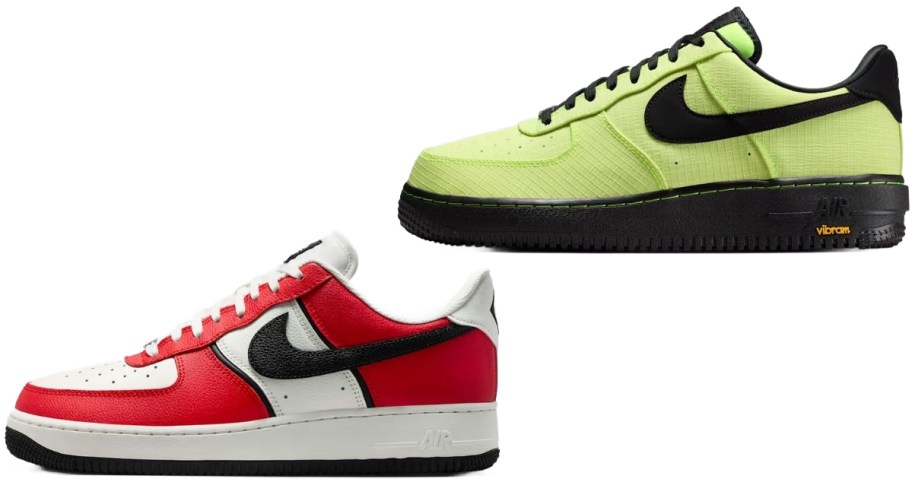 Stock images of two men's Nike Air Force 1 Shoes