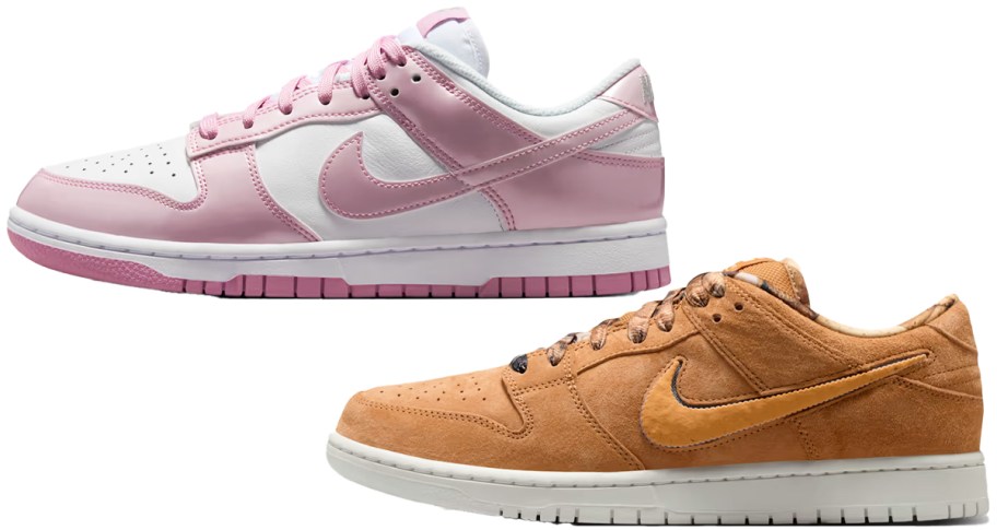 pink and tan nike sneakers