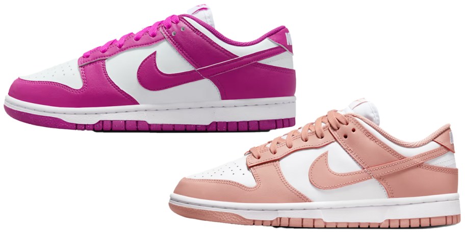 dark pink and light pink nike sneakers