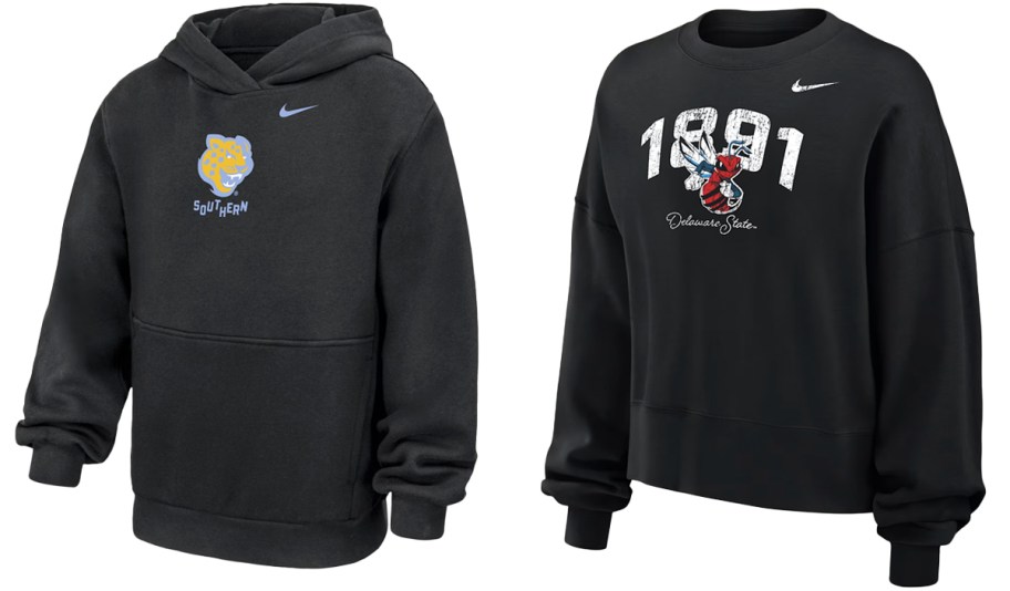 two black nike hoodies