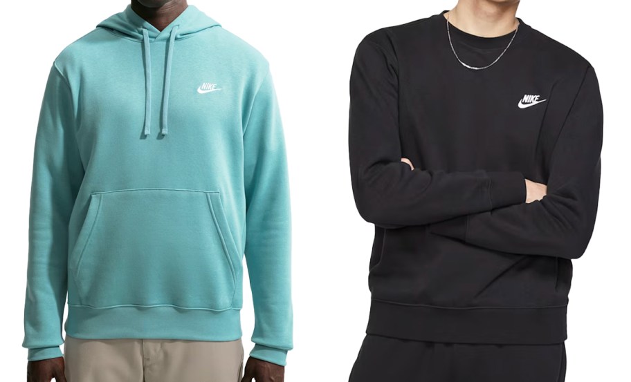 two men in blue and black nike sweatshirts