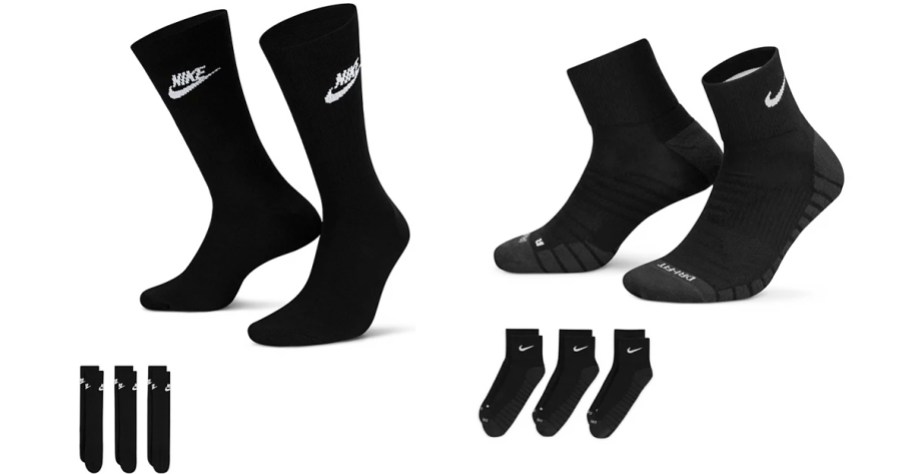 pairs of black nike socks