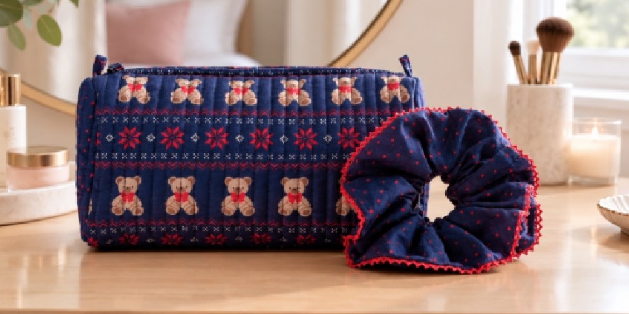 The Popular Walmart Quilted Pouch & Scrunchies Now Have Holiday Prints!