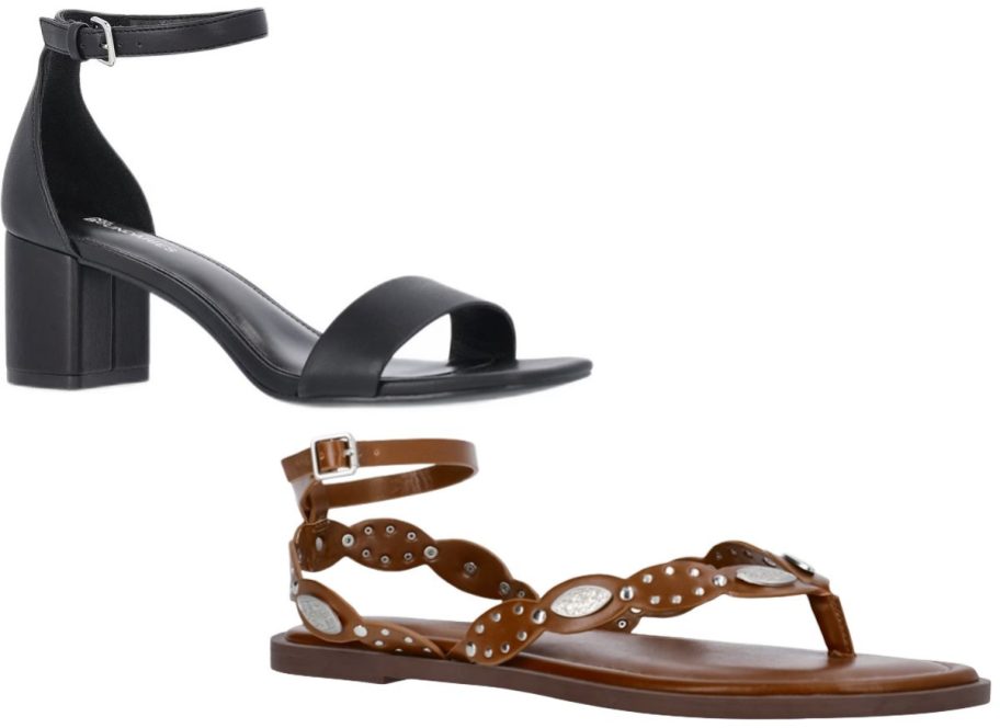No Boundaries Women’s Heeled Dress Sandal and Studded Leather Sandals