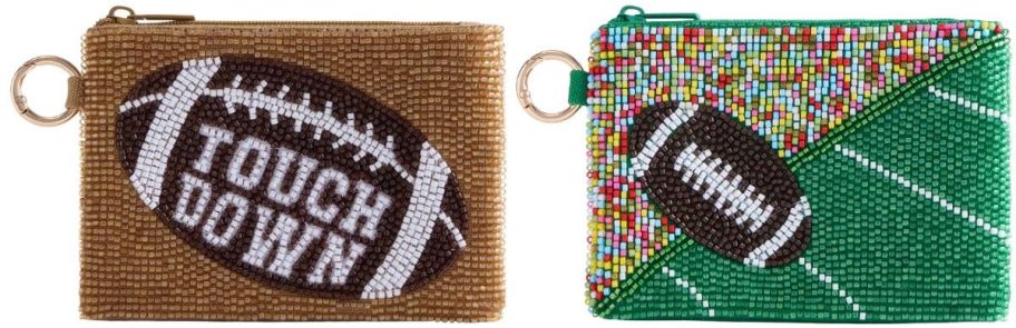two No Boundaries Women’s football Beaded Pouches