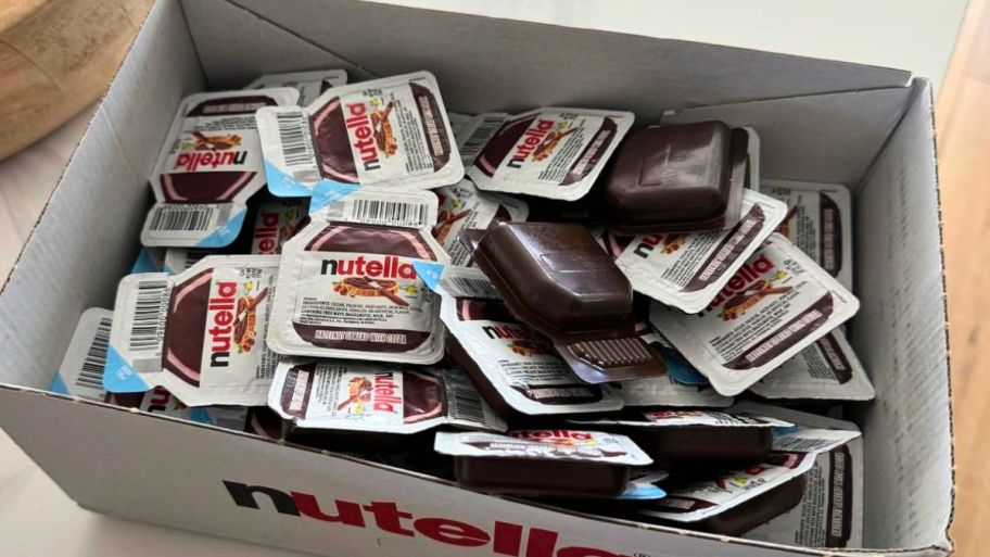 Nutella packets inside its box