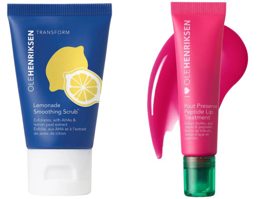 OLEHENRIKSEN 10% AHA Lemonade Smoothing Scrub and OLEHENRIKSEN Pout Preserve Chillers Peptide Lip Treatment