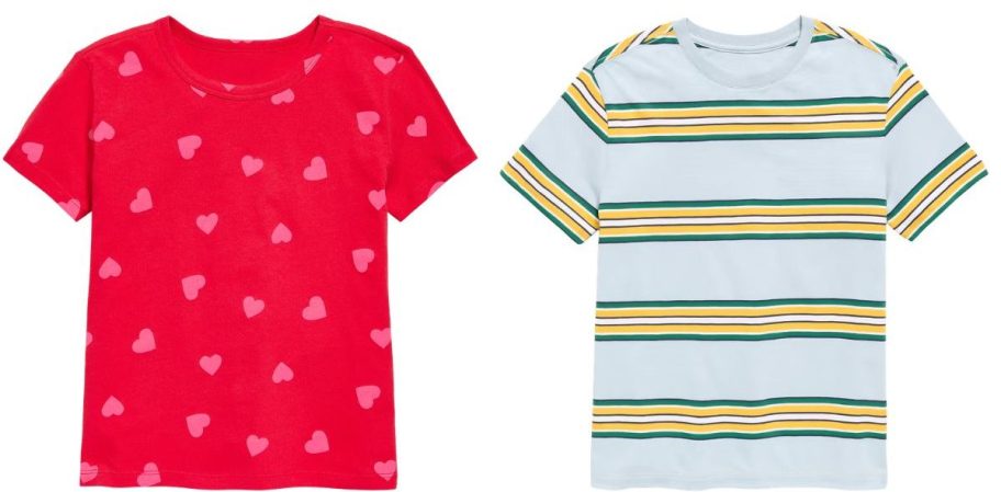 Old navy girl and boy tees in red and stripes