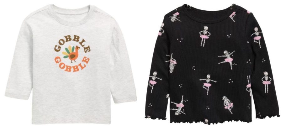Old navy toddler Thanksgiving and halloween tees