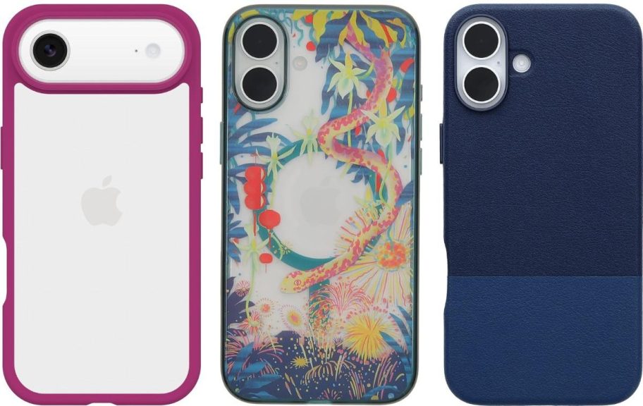 Stock images of three Otterbox iPhone Cases