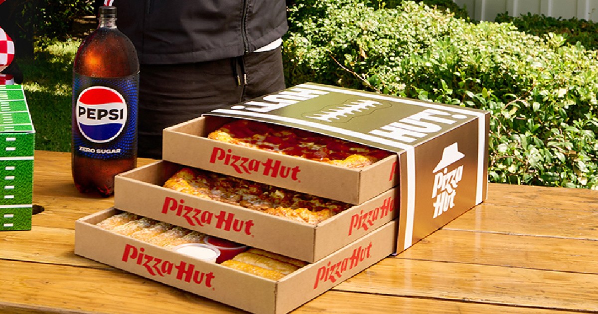 football themed pizza hut treat box with drawers